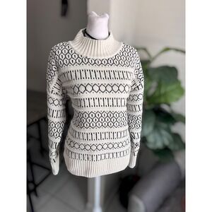 Rachel Zoe XL Fair Isle Patterned Mock Neck Sweater